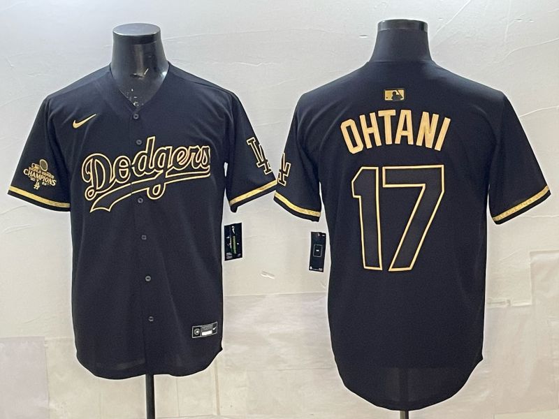 Men 2025 Los Angeles Dodgers #17 Ohtani Black Nike MLB Jersey style 077